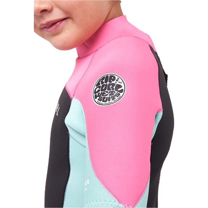 2023 Rip Curl Junior Omega 1.5mm Rug Ritssluiting Shorty Wetsuit 113BSP - Pink